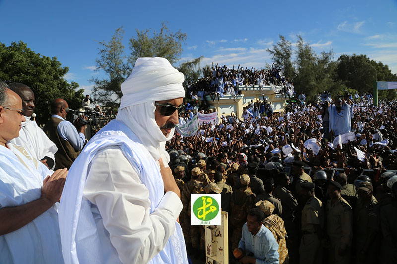 الرئيس الموريتاني محمد ولد عبد العزيز خلال خطابه يوم أمس (Ami)